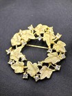 Vintage Gold Tone Rhinestones Brooch Pin