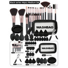 46pcs Professional Makeup Brush Set Cosmetic Tool Kit Novice Sponges Wash Bag