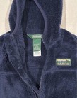 L l bean Unisex Kids Navy Hooded Full Zip Fleece Jacket W  Pockets 5-6y