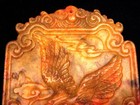 Old Nephrite Jade Stone Carved Extra Large Pendant Flying Eagle  12192508