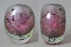 Glass Flower Vase With Silver Paint  Kuniaki Kuroki  H6 1inch japan Vintage