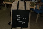 Teacher Crate  new  Teacher Things - Tote  Black W  Handels - 15  W X 15 5  H