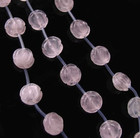 Rose Quartz 8 Carved Roses Flower Bead 8 Inch Strand 10175hs