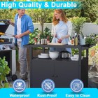 Cozeer Outdoor Grill Table With Storage  Movable Bbq Grill Cart  Outdoor Kitchen