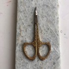 Vintage Or Antique Miniature Scissors  Gilt   Decorated Floral Handles  as Is 
