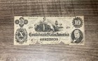 1862 Confederate States Of America  10 Dollar Banknote - Civil War Note T 46