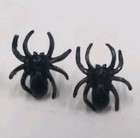 Vintage Spider Stud Earrings 1980s Halloween Black Widow Emo Goth Costume Witch 