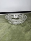 Vintage Pyrex Colonial Mist Clear Glass Mixing Bowls Set 3 Nesting  322 323 325