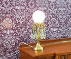 Dollhouse Victorian Table Lamp W  Crystals 12 Volt 1 12 Scale Miniature Handmade