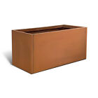 36x12x16  Outdoor Rectangular Planter Corten Steel Metal Steel Garden Flower Pot