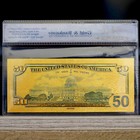 100mg 24k Gold 2009  50 Dollar Bill Federal Reserve Banknote With White Coa