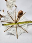 Vintage Doll Parasol Umbrella Lot Lace Doily White Wood Victorian 9  Floral
