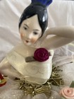 Antique Porcelain Half Doll Half Pin Cushion German Art Deco Victorian