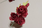 Vintage Trio Of Rose Bunch-60 s-lot Of 5 Stems-hats-dolls-crafts