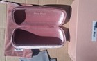Miu Miu Pink Hard Case For Eyeglasses   Drawstring Pouch  Cleaning Cloth
