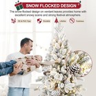 4-9ft Prelit Snow Flocked Christmas Tree Artificial Skinny Pencil Fir Xmas Tree