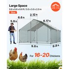 Uimoso Spacious Metal Chicken Coop 9 8x9 8x6 6ft Walk-in Poultry Cage With Cover
