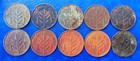 Lot Of 10 Israel Palestine British Mandate 1 Mil Coins 1927-1946 - Lower Grades