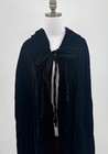 Vintage Red Balls On Fire Black Gothic Medieval Velvet Long Cape Cloak One Size