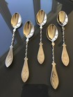 Antique Norwegian Twisted Stem Authentic 830s Small Coffee Spoons From Norway