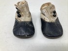 Antique Victorian High Top Black And White Leather Button Up Baby Shoes