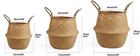 Woven Seagrass Belly Basket For Storage  Plant Pot  Laundry  Picnic And Grocery