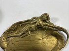 Antique Solid Brass Art Nouveau Baroque Elegant Woman   Lady Decorative Tray Lg
