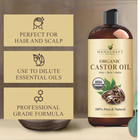 Premium Organic Castor Oil 100  Pure And Hexane-free Cold-pressed Beauty 16 Fl 