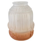 Vintage Tramp Frosted Glass Lamp Shade Peach Light Fixture Orange 1930 s