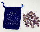 Natural Purple Amethyst Stone Rune Set Healing 25 Pc With Velvet Bag