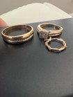 10k 14k Yellow Gold Mixed Lot  3 Pc  Women   s Fine Jewelry Rings   Earring