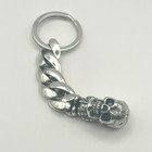 Gothic Skull Keychain Charm Metal Link Silver Tone 1 1oz Ydh Crest2