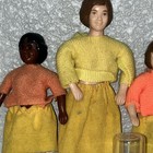 Vintage 1960-70   s Rubber Miniature Dollhouse Bendable Dolls With Clothes 6 Dolls
