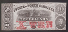  10 North Carolina Obsolete Note Cu Civil War Nc Currency 1862 Ten Dollar Bill