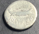 Rare Ancient Roman Silver Coin Marc Antony Denarius Galley Standard Eagle