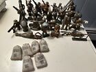Vintage Lot Of 35 Barclay Or Manoil Lead Or Other Metal Soldier Figures Toy Army