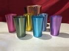 Vtg Mcm Anodized Aluminum Drinkware Set Pitcher   6 Tumblers Retro