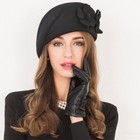 French Wool Beret Hats For Women Flower Pillbox Cocktail Church Party Hat Ladies