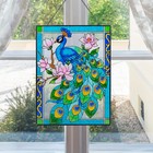Peacock Stained Glass Window Hanging  11  W X 15  H Stained Glass Panel With    