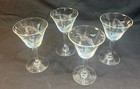 Set Of Four Liquor Cocktail Etched Glass 5 1 2  Tall Four  4  Lcm2 A