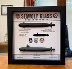 Seawolf Class Submarine Memorial Display Shadow Box  9  X 9   Black