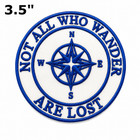 Not All Who Wander Are Lost Compass Patch Embroidered Iron-on Applique Direction