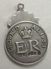 Vintage 1953 Sterling Silver Queen Elizabeth Ii Crowned Coronation Pendant