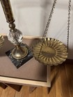Vintage Brass   Marble Balance Scale Of Justice 18  Decorative No Movement 