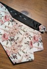 Ivory Floral Pointed Bow Tie Cotton