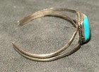 Vintage Native American Sterling Silver Turquoise Cuff Bracelet 5 25 Inch 12 62g