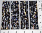 4 Pieces 1  X 4  Black Iridized Granite Ripple Textured Bullseye Glass 90 Coe