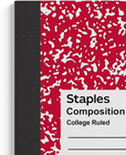 Staples Composition Notebook  9 75    X 7 5     College Ruled  100 Sheets  Assorted