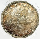 1936 Silver Canada J o p Rare Countermarked  1 Joseph Oliva Patenaude Ngc Ms 63