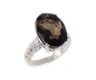 19thc Antique 8  ct Cairngorm Scotland Smoky Quartz silver Ring Ancient Druid Gem